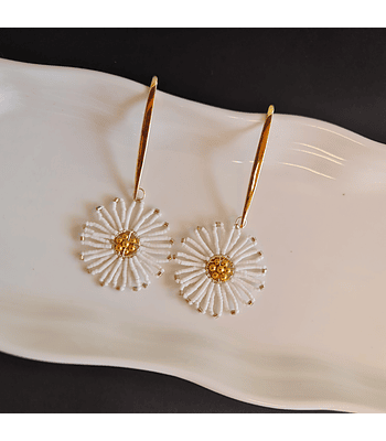 Flor Lupe - Blanco/Dorado