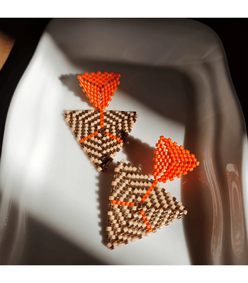 Maxi triángulos - Naranja/Cafe