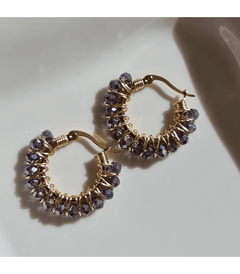 Argollas Mary - Morado tornasol