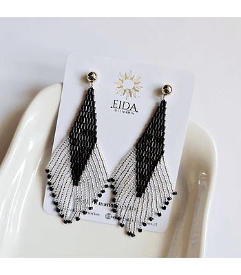 Rombos buggle flecos - Plata transparente