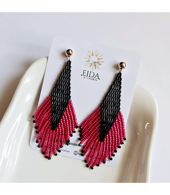 Rombos buggle flecos - Fucsia