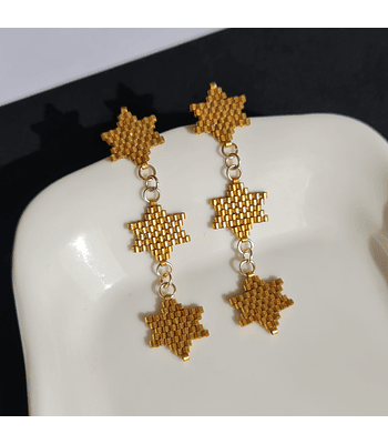 Estrellas colgantes - Dorado oscuro