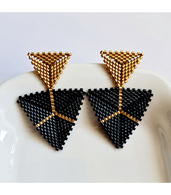 Maxi triángulos - Negro con dorado