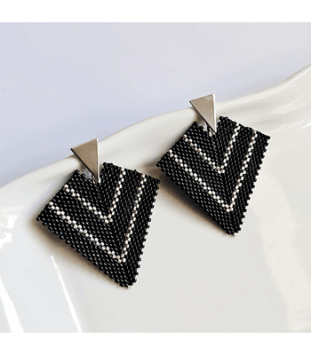 Aros Antonieta - Negro/plateado