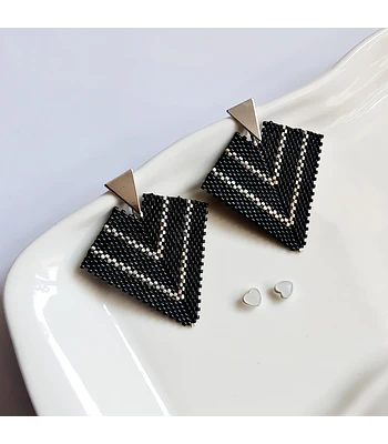 Aros Antonieta - Negro/plateado
