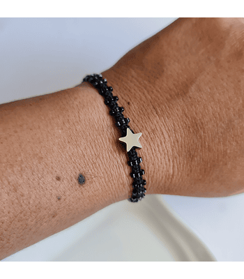 Estrellita - Plateado/Negro