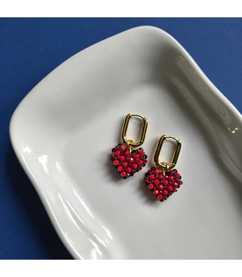 Huggies de corazón - Rojo/Negro