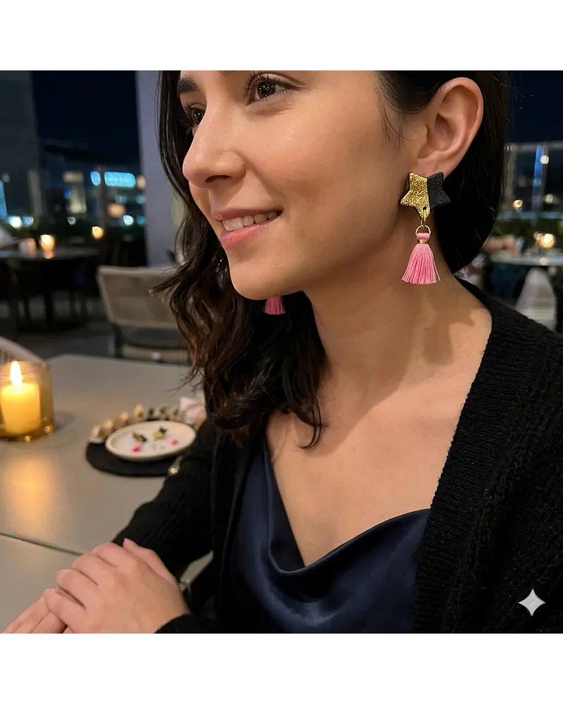 Aros Estrellas Pompom