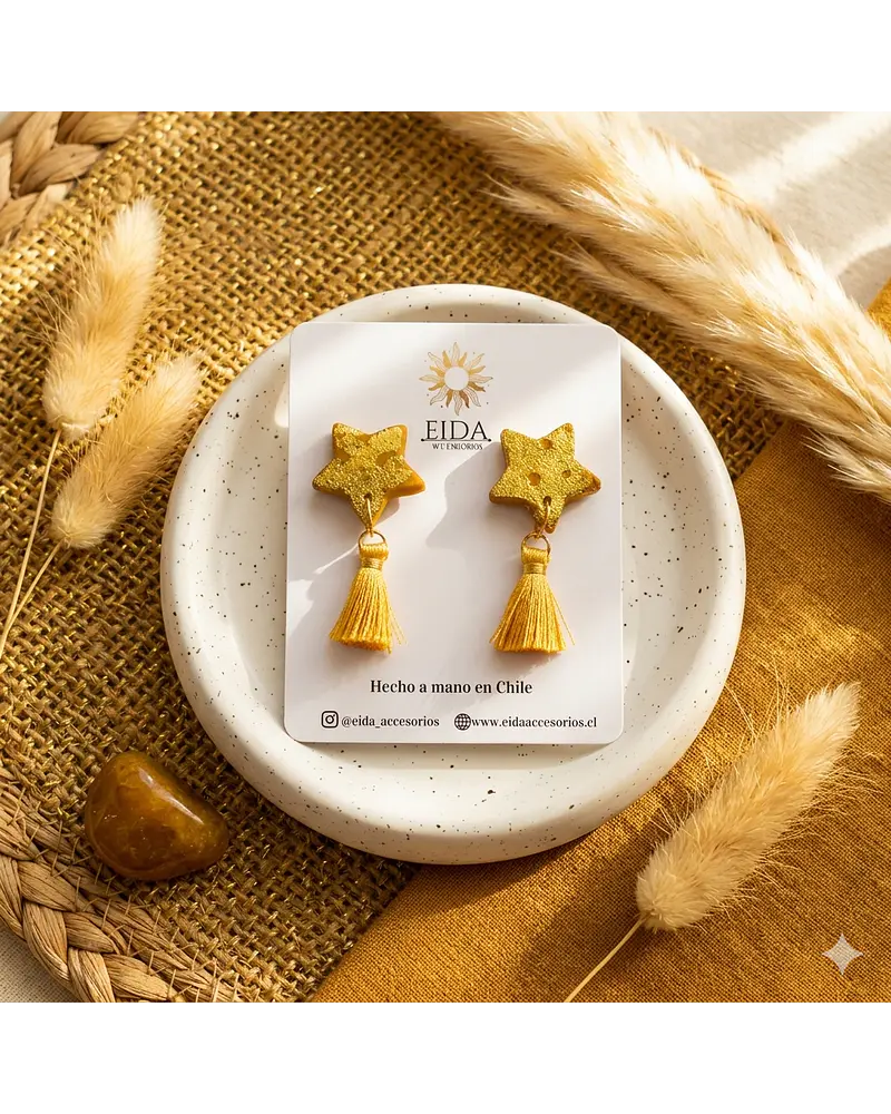 Aros Estrellas Pompom