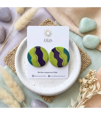 Topos Circulos - Verde limon/Morado