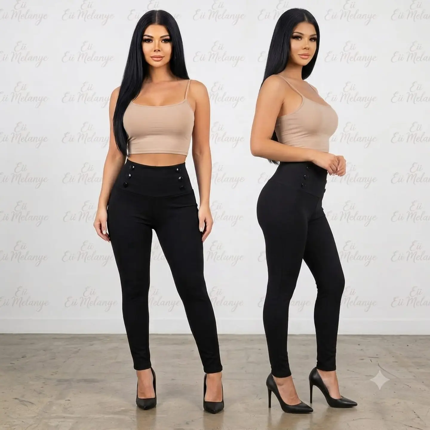 Leggings Casual Moldeador 6 botones Eii Melanye- Tiro Alto 1