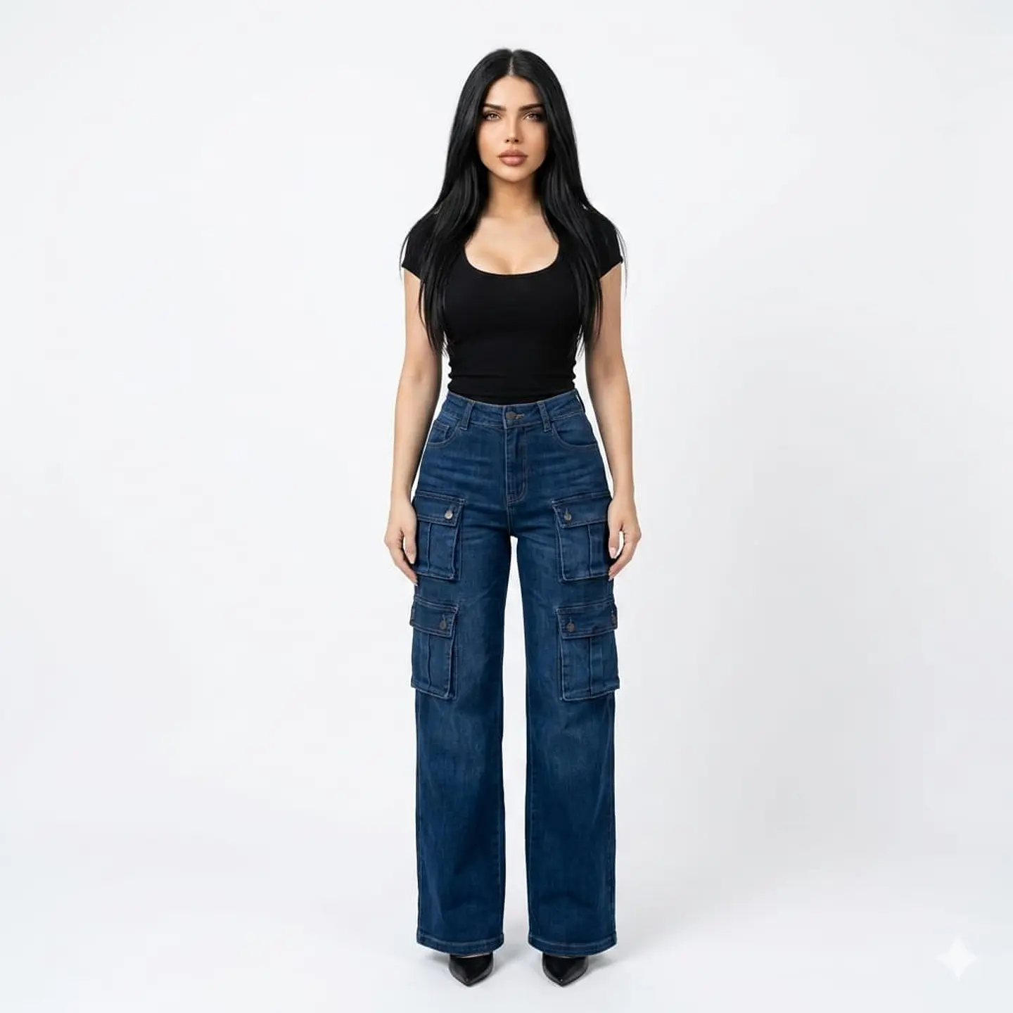 Jeans Cargo Tiro Alto 2