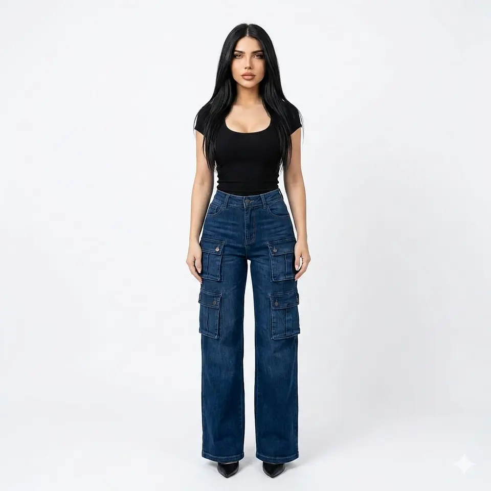 Jeans Cargo Tiro Alto 2
