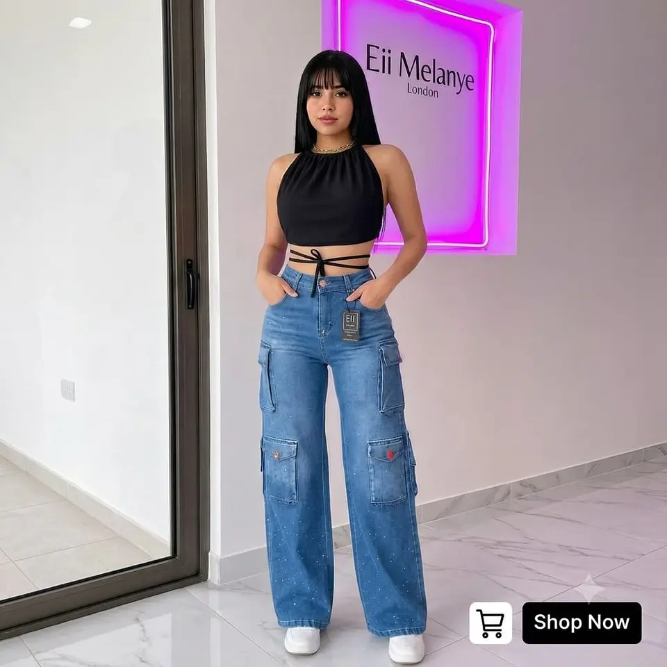 Pantalon Cargo Con Brillos 2