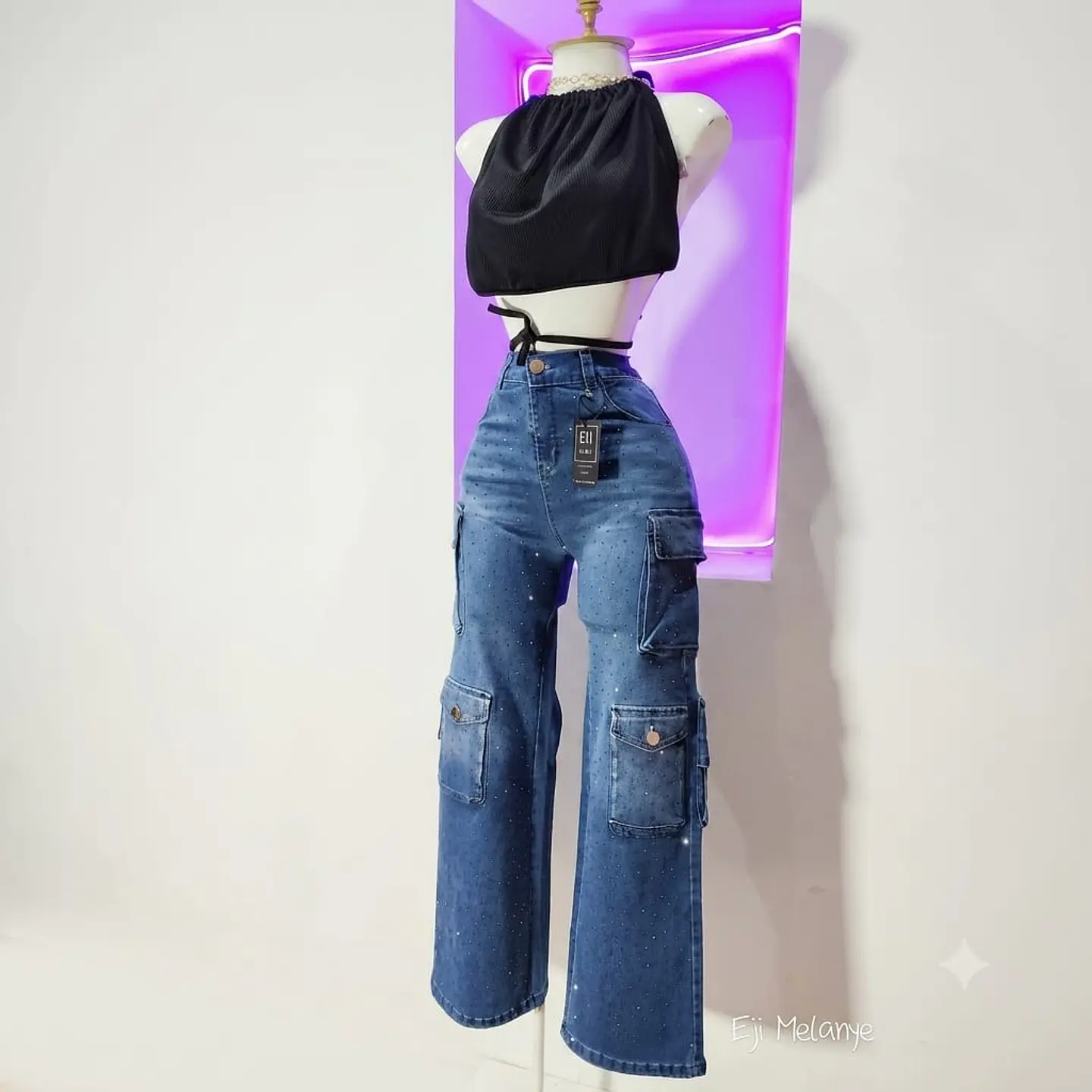 Pantalon Cargo Con Brillos 4