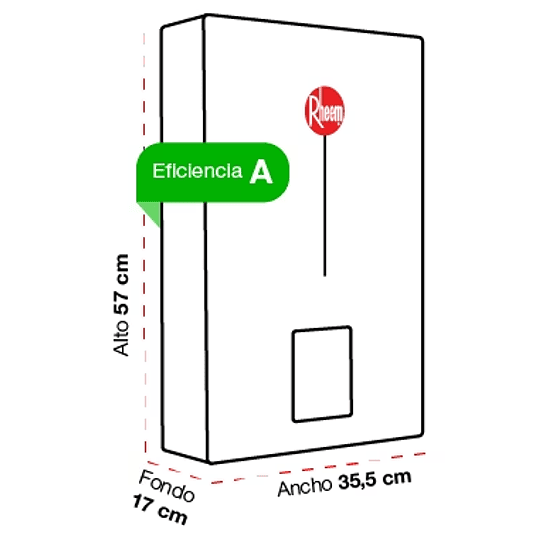 Calefont Rheem 16 lts Tiro Forzado