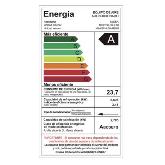 Split Muro Midea Inverter Xtra 12000 BTU R32