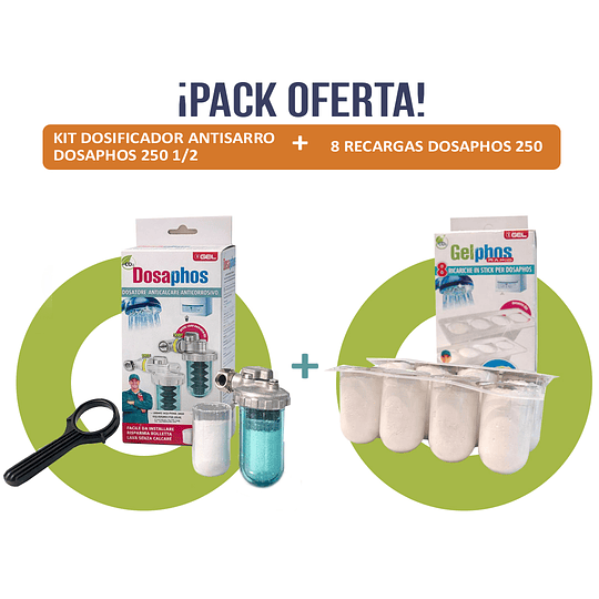 PACK Dosificador antisarro Dosaphos 250 1/2 + 10 recargas 