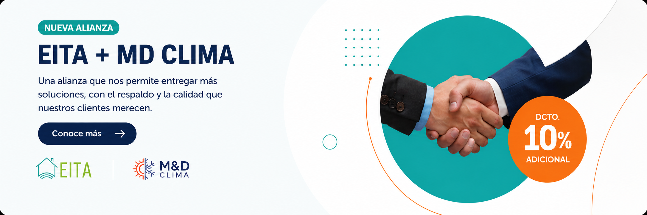 Nueva alianza EITA + MD Clima · 10% de descuento adicional