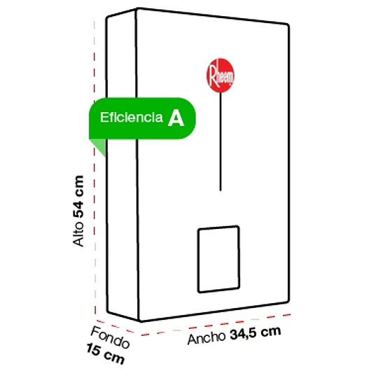 Calefont Rheem 10 litros Tiro Forzado (Gas licuado)