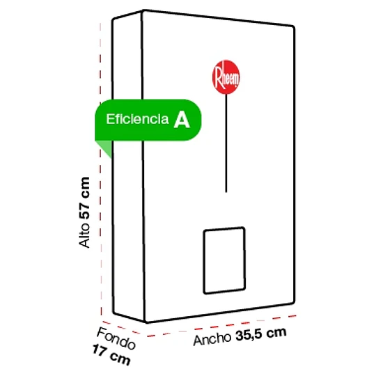 Calefont Rheem 16 litros Tiro Forzado (Gas licuado)