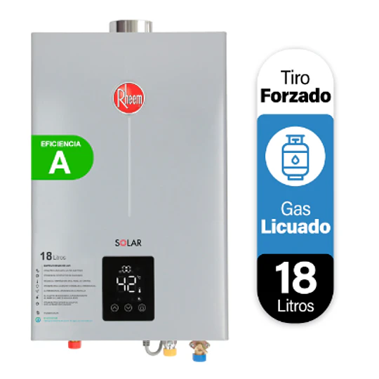 Calefont Rheem 18 litros Tiro Forzado (Gas licuado)