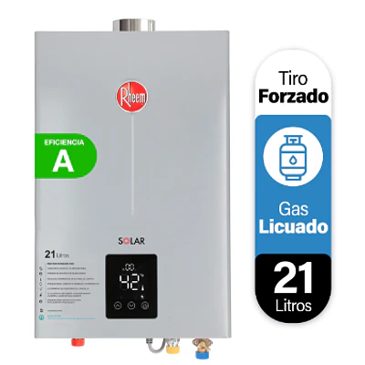 Calefont Rheem 21 litros Tiro Forzado (Gas licuado)