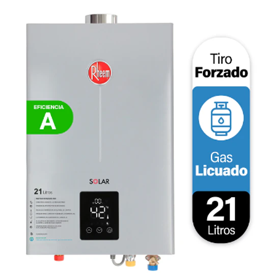 Calefont Rheem 21 litros Tiro Forzado (Gas licuado)