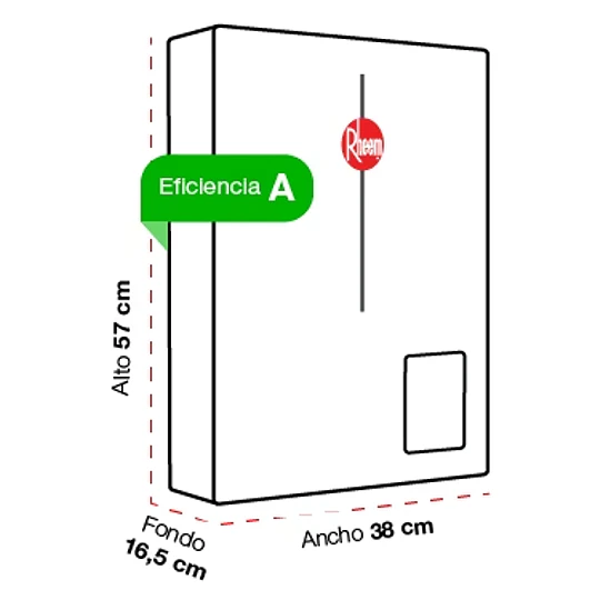 Calefont Rheem 21 litros Tiro Forzado (Gas licuado)