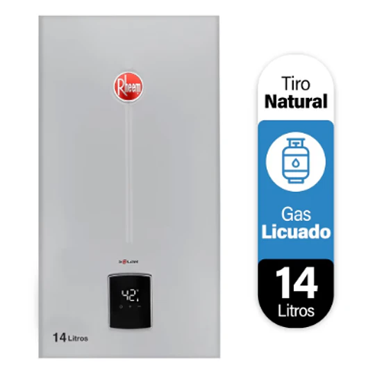 Calefont Rheem 14 lts Tiro Natural (Gas licuado)