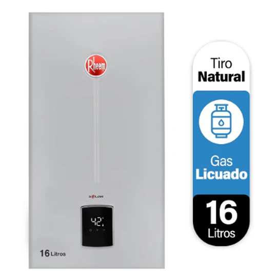 Calefont Rheem 16 litros Tiro Natural (Gas licuado)