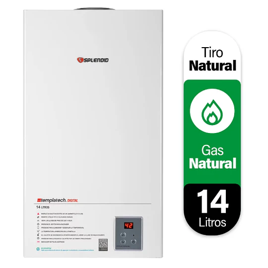Calefont Splendid Templatech 14 litros Tiro Natural (Gas licuado)