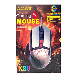Mouse Gamer Aoas K80 Usb 1600 3200 Dpi Rgb