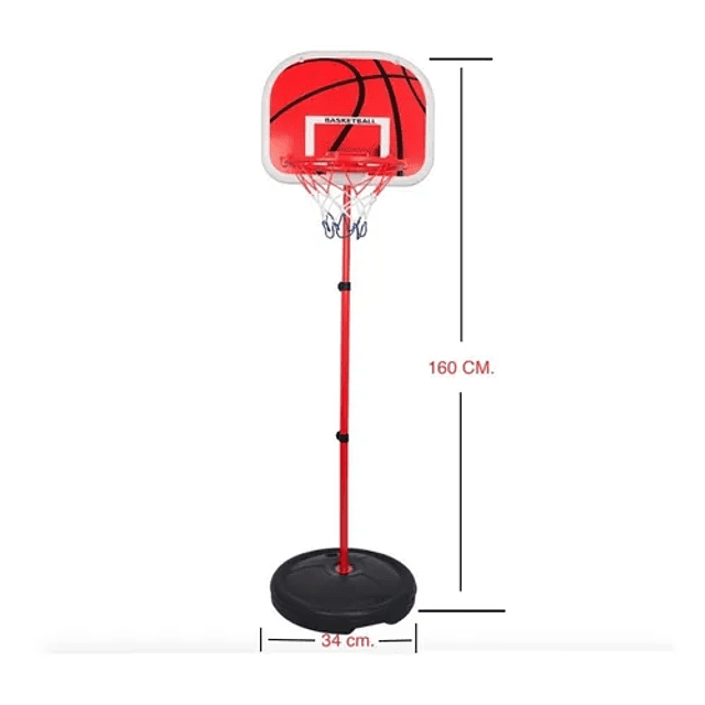 Aro Basketball Maya Inflador + Balón + Inflador