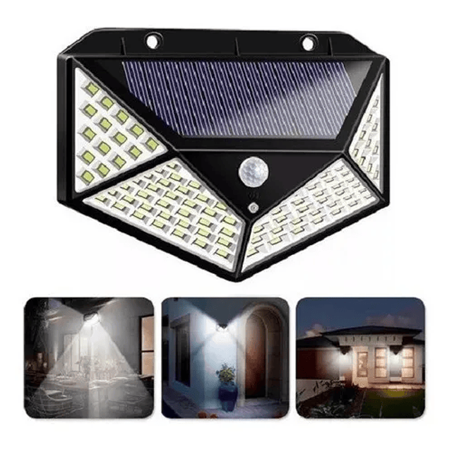 Luz Led Solar Pared Patio Pasillo Sen Movimiento Recargable