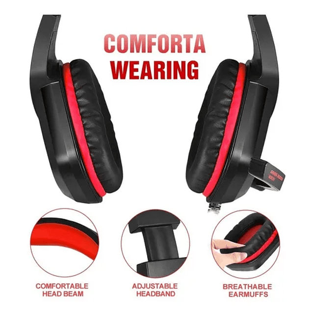 Audífonos Gamer Micrófono Consolas Rojos