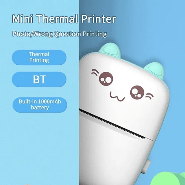 Mini Impresora Térmica Portátil Gatita Gatito Bluetooth