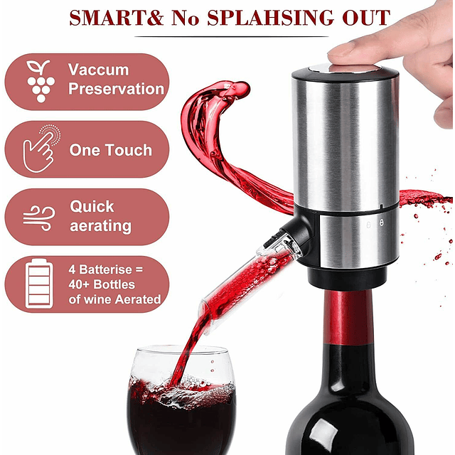 Aireador Eléctrico De Vino Dispensador Automático