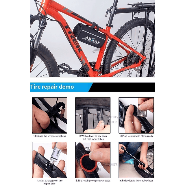 Kit Herramientas Bicicletas Con Bombin Reparacion Accesorios