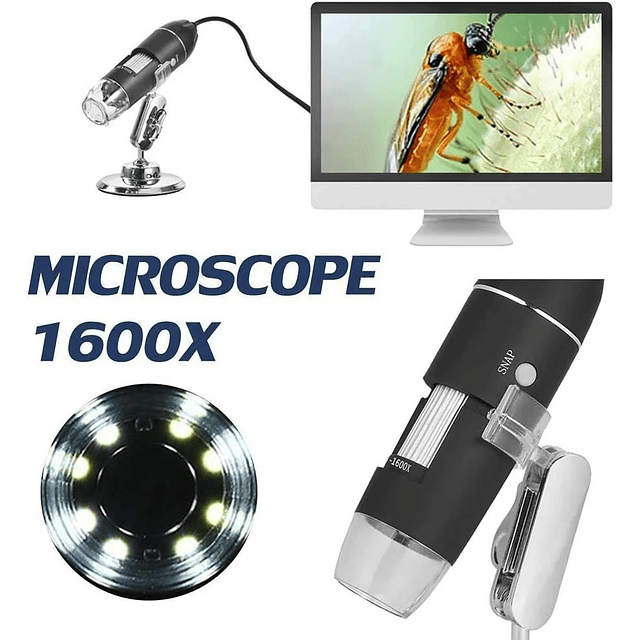 Microscopio Digital Usb 1600x Zoom