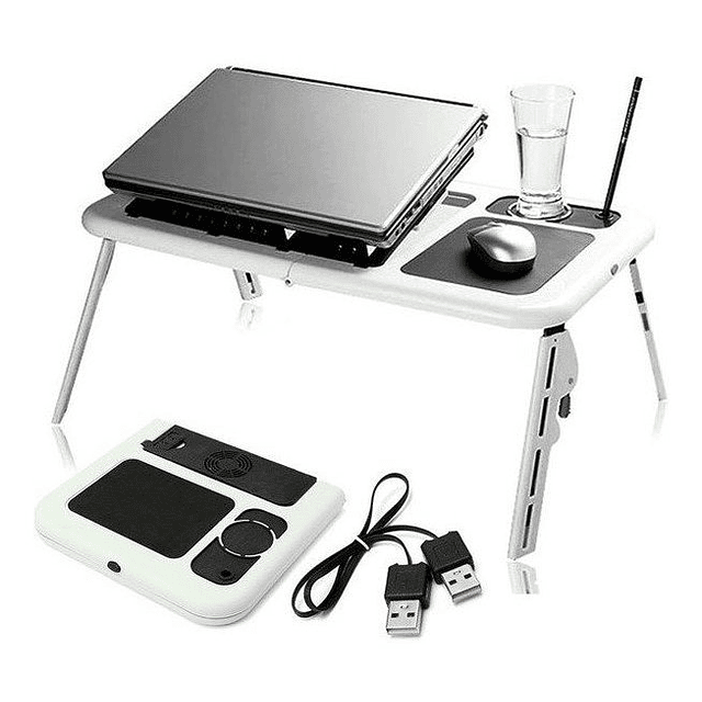 Mesa Portátil Notebook Doble Ventilador Cooler Base Mouse