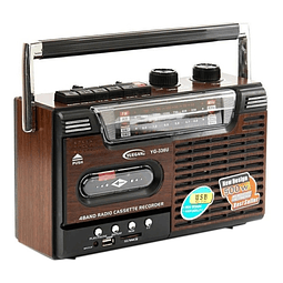 Radio Cassette Vintage Am/fm Mp3 Sd Usb 220v O Pilas Retro