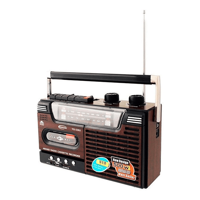 Receptor Radio Retro Vintage Antiguo Recargable Am Fm Usb Sd
