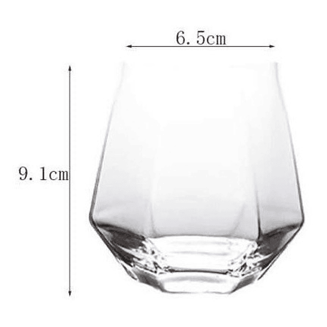 Set 6 Vasos Estilo Nordico Diamante Whiskey Cognac Ron