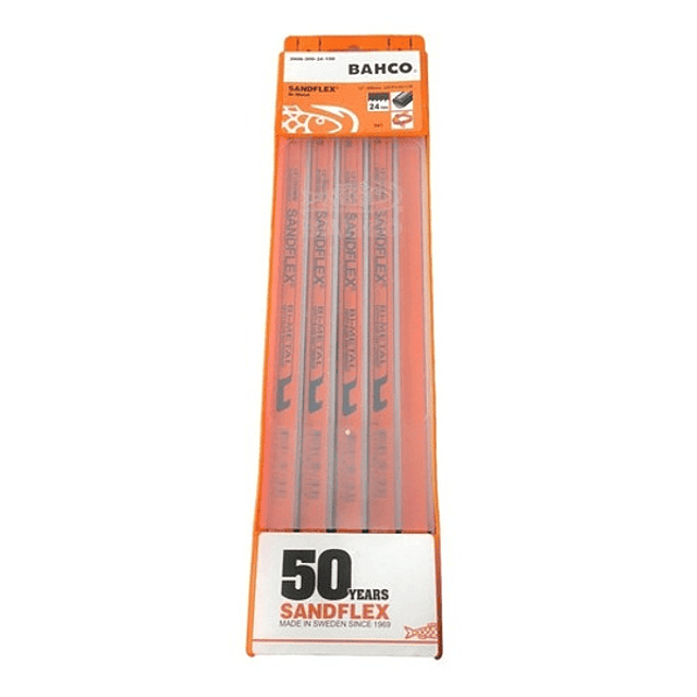 Hoja De Sierra Sandflex Bahco 24 Dientes 100 Unidades