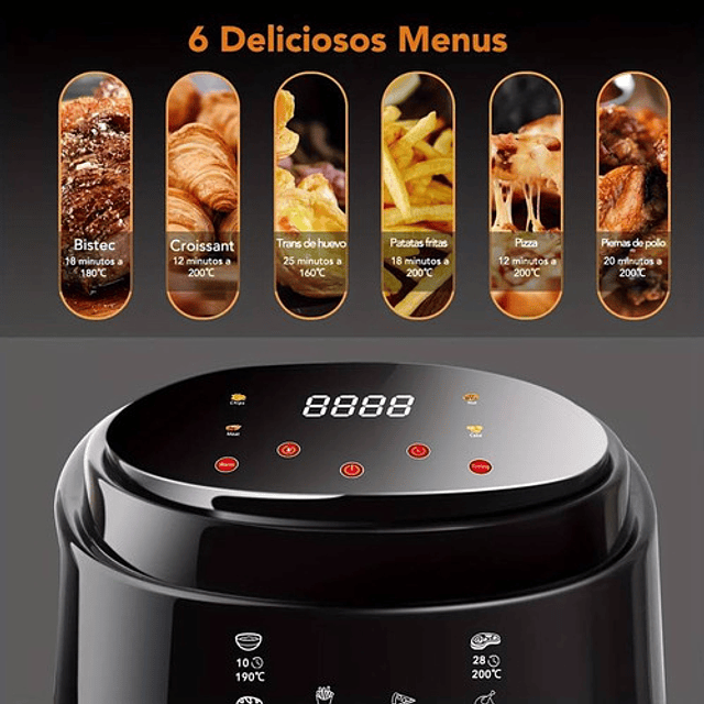 Freidora De Aire Libre Aceite 8 L Air Fryer Papas Fritas