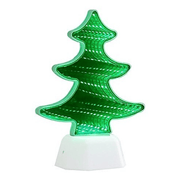 Lampara Espejo Led 3d Pino Navidad Ilusion Tunel Infinito