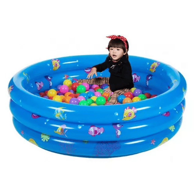 Piscina Inflable Plástico 3 Anillos 130 X 35 Cm Verano Niños