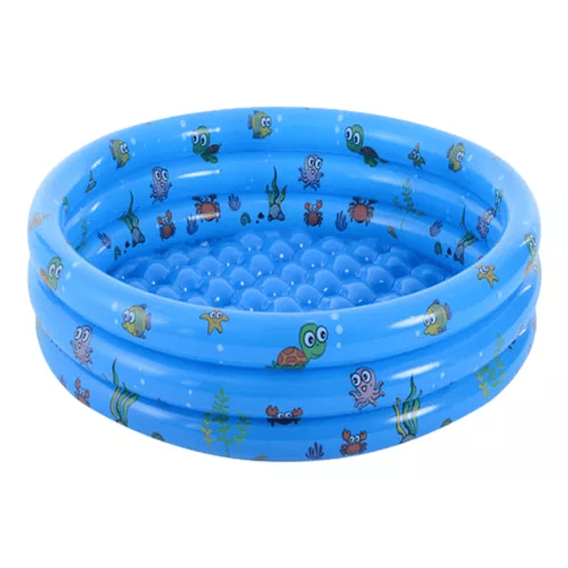 Piscina Inflable Plástico 3 Anillos 130 X 35 Cm Verano Niños