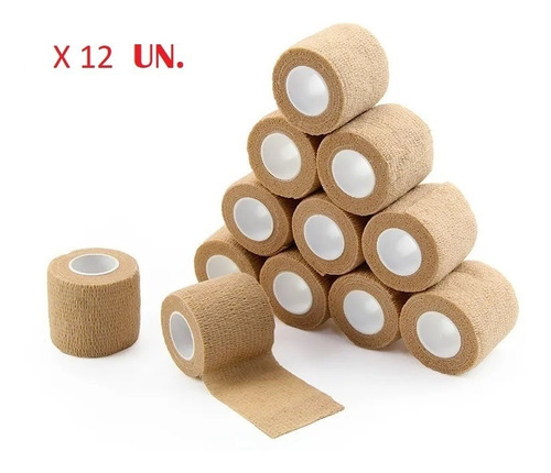 Vendas Cohesivas Elastiadas Pack 12 Unidades 2.5 cm